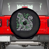 Irish Shamrock Cat Graphic Spare Tire Cover Saint Patrick Day for Cat Lovers