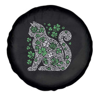 Irish Shamrock Cat Graphic Spare Tire Cover Saint Patrick Day for Cat Lovers