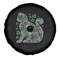 Irish Shamrock Cat Graphic Spare Tire Cover Saint Patrick Day for Cat Lovers