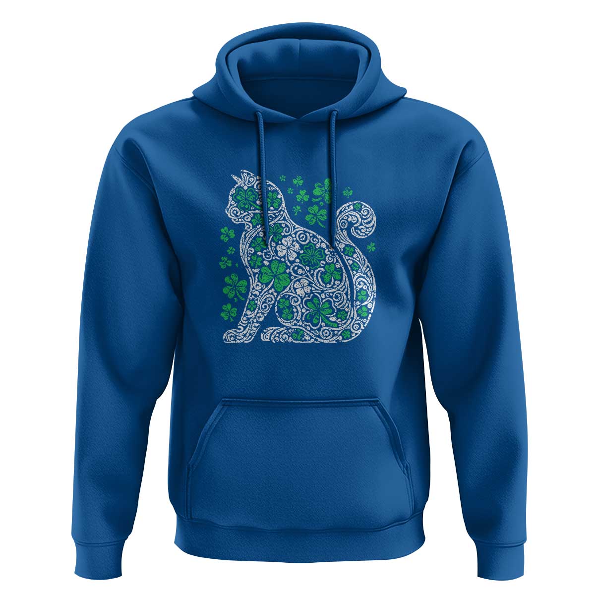 Irish Shamrock Cat Graphic Hoodie Saint Patrick Day for Cat Lovers