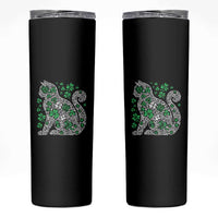 Irish Shamrock Cat Graphic Skinny Tumbler Saint Patrick Day for Cat Lovers