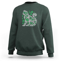 Irish Shamrock Cat Graphic Sweatshirt Saint Patrick Day for Cat Lovers