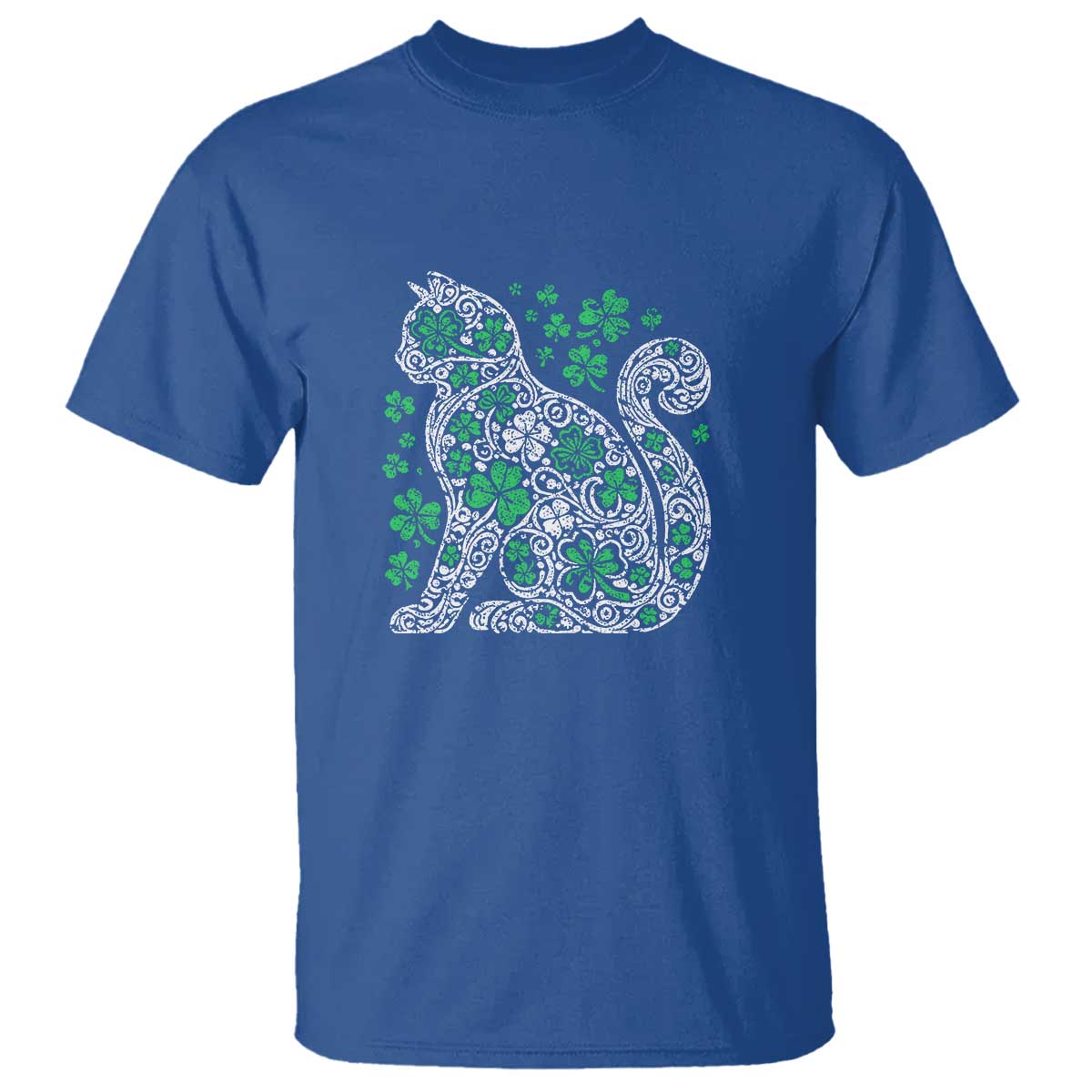 Irish Shamrock Cat Graphic T Shirt Saint Patrick Day for Cat Lovers