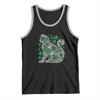 Irish Shamrock Cat Graphic Tank Top Saint Patrick Day for Cat Lovers