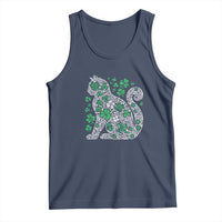 Irish Shamrock Cat Graphic Tank Top Saint Patrick Day for Cat Lovers