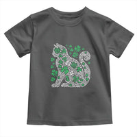 Irish Shamrock Cat Graphic Toddler T Shirt Saint Patrick Day for Cat Lovers