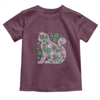 Irish Shamrock Cat Graphic Toddler T Shirt Saint Patrick Day for Cat Lovers