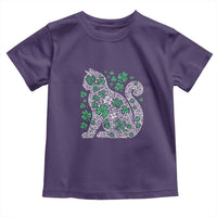 Irish Shamrock Cat Graphic Toddler T Shirt Saint Patrick Day for Cat Lovers
