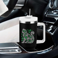 Irish Shamrock Cat Graphic Tumbler With Handle Saint Patrick Day for Cat Lovers