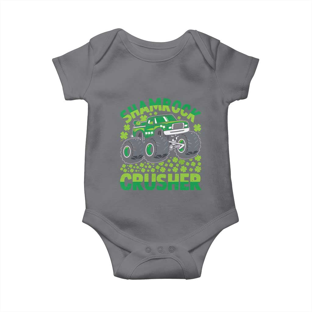 Funny Shamrock Crusher Monster Truck Baby Onesie Happy St Patricks Day Boys