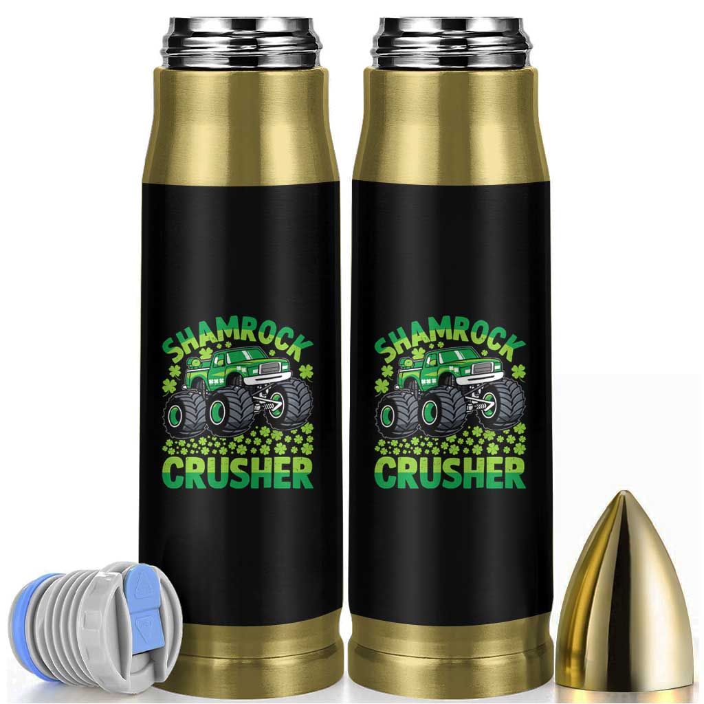 Funny Shamrock Crusher Monster Truck Bullet Tumbler Happy St Patricks Day Boys