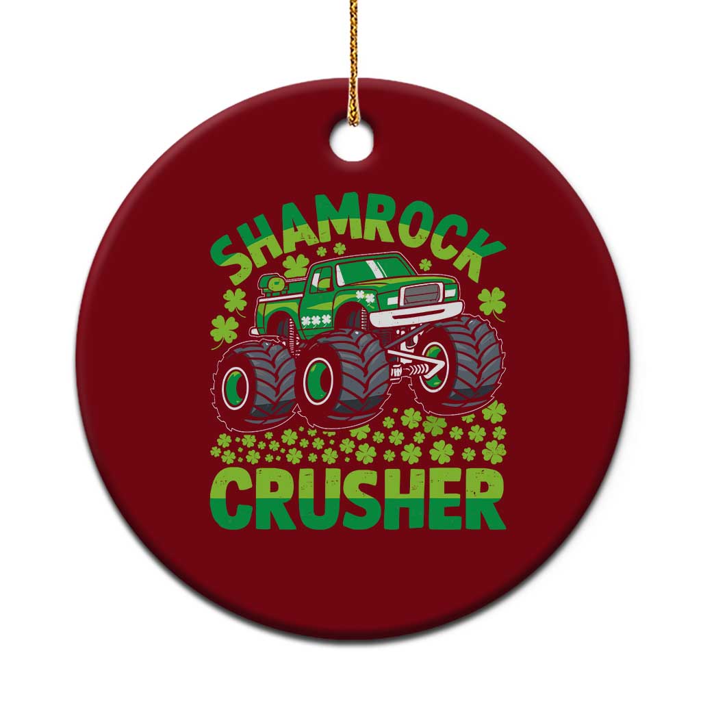 Funny Shamrock Crusher Monster Truck Ceramic Ornament Happy St Patricks Day Boys - Wonder Print Shop