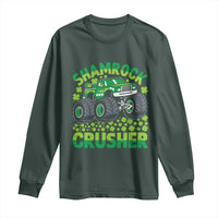 Funny Shamrock Crusher Monster Truck Long Sleeve Shirt Happy St Patricks Day Boys