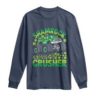 Funny Shamrock Crusher Monster Truck Long Sleeve Shirt Happy St Patricks Day Boys