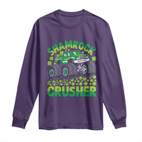 Funny Shamrock Crusher Monster Truck Long Sleeve Shirt Happy St Patricks Day Boys
