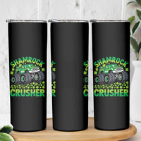 Funny Shamrock Crusher Monster Truck Skinny Tumbler Happy St Patricks Day Boys