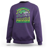 Funny Shamrock Crusher Monster Truck Sweatshirt Happy St Patricks Day Boys