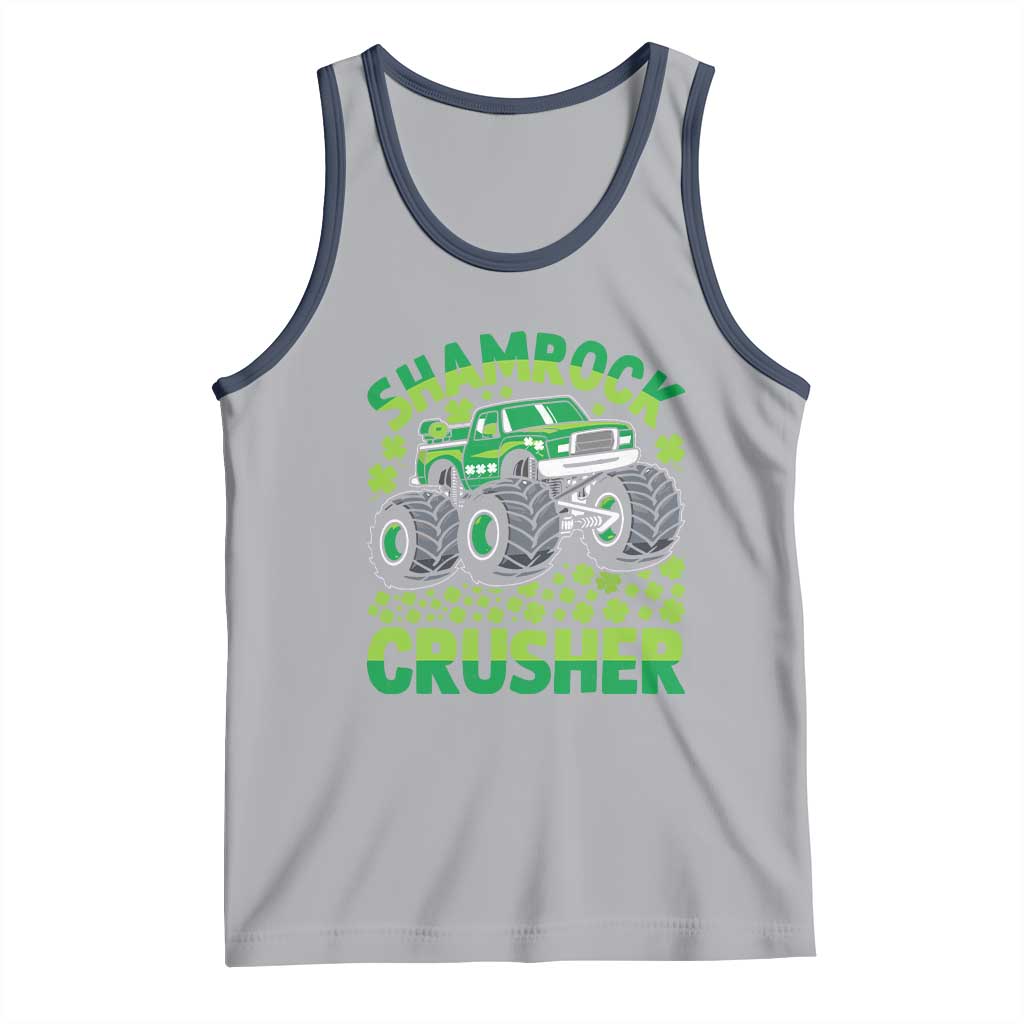 Funny Shamrock Crusher Monster Truck Tank Top Happy St Patricks Day Boys
