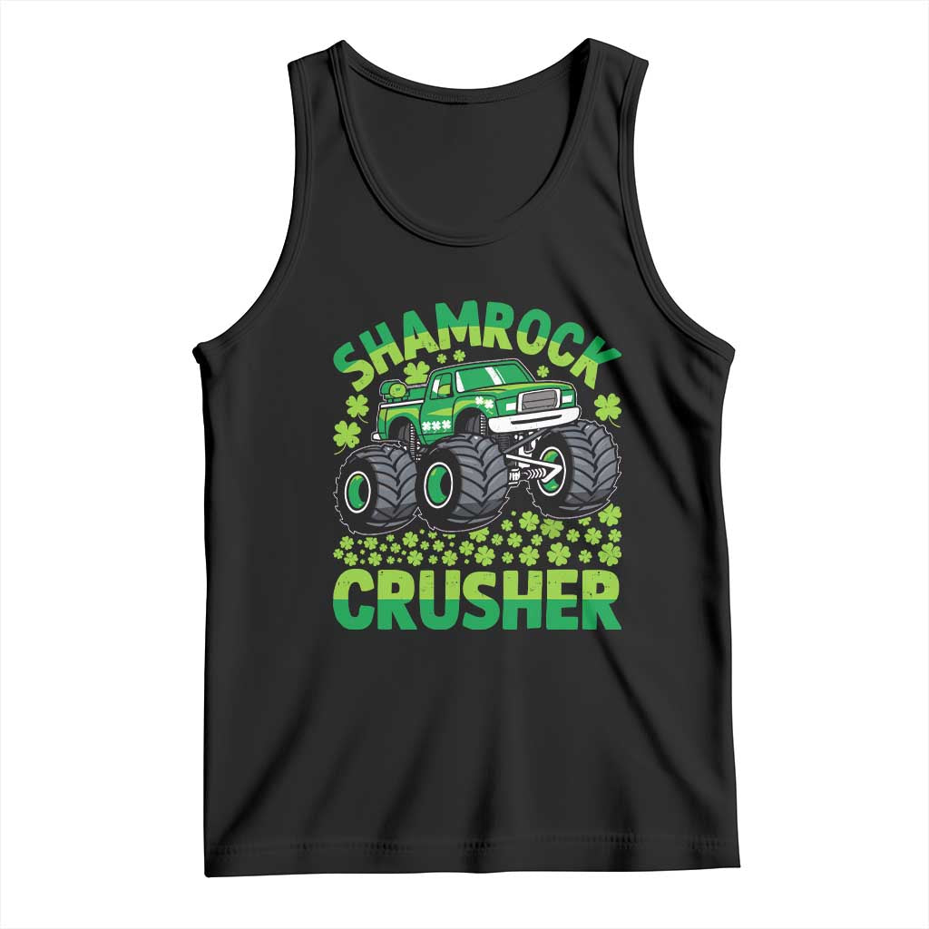 Funny Shamrock Crusher Monster Truck Tank Top Happy St Patricks Day Boys