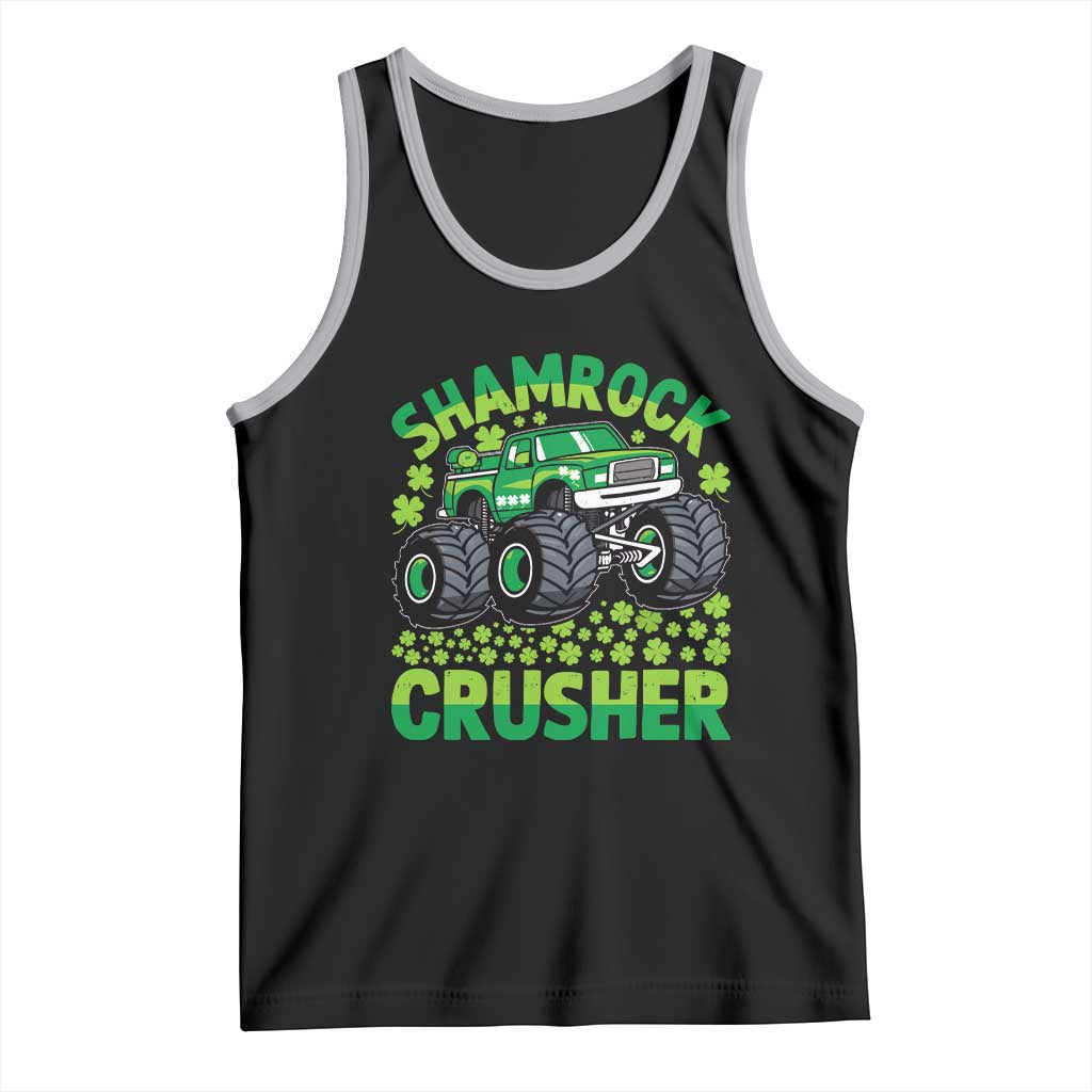 Funny Shamrock Crusher Monster Truck Tank Top Happy St Patricks Day Boys