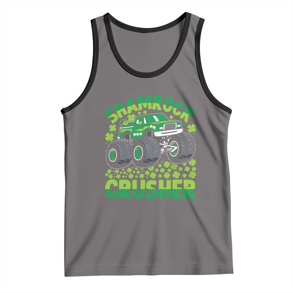 Funny Shamrock Crusher Monster Truck Tank Top Happy St Patricks Day Boys