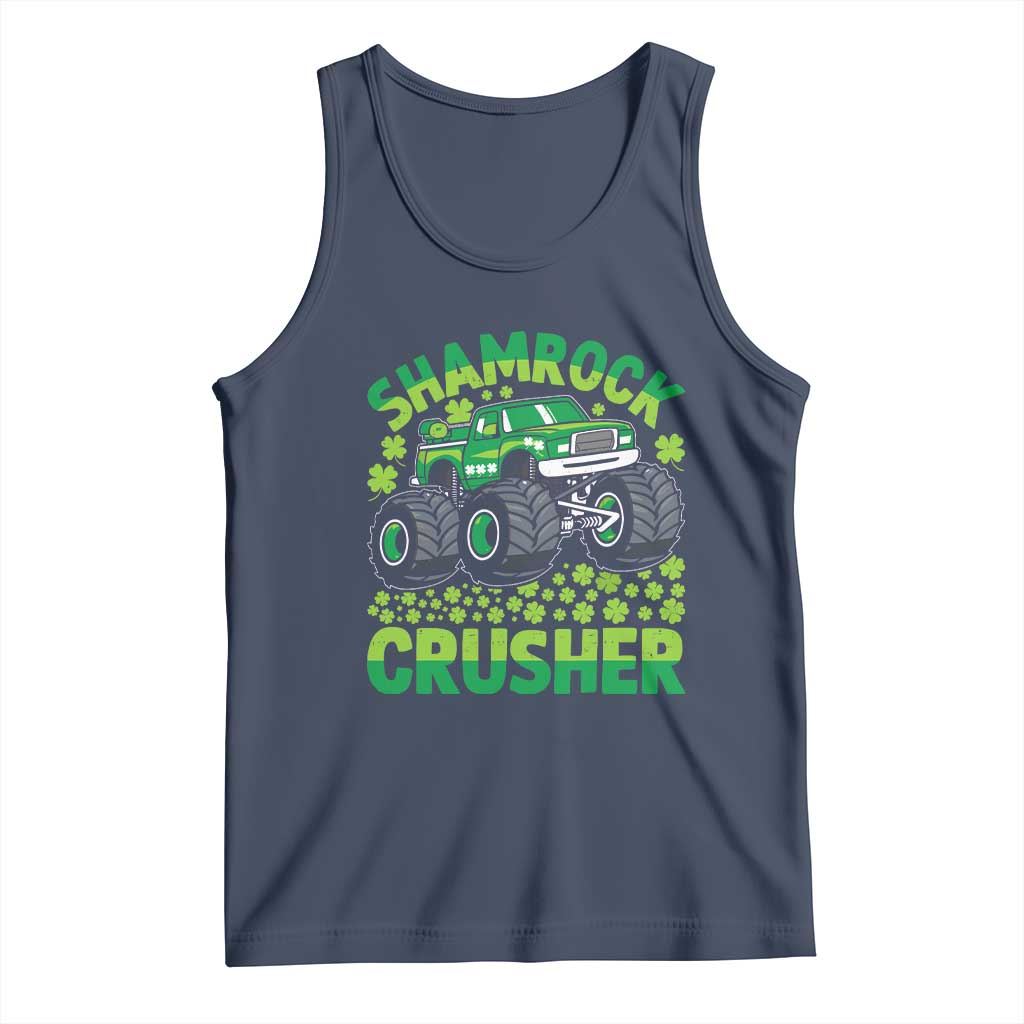 Funny Shamrock Crusher Monster Truck Tank Top Happy St Patricks Day Boys