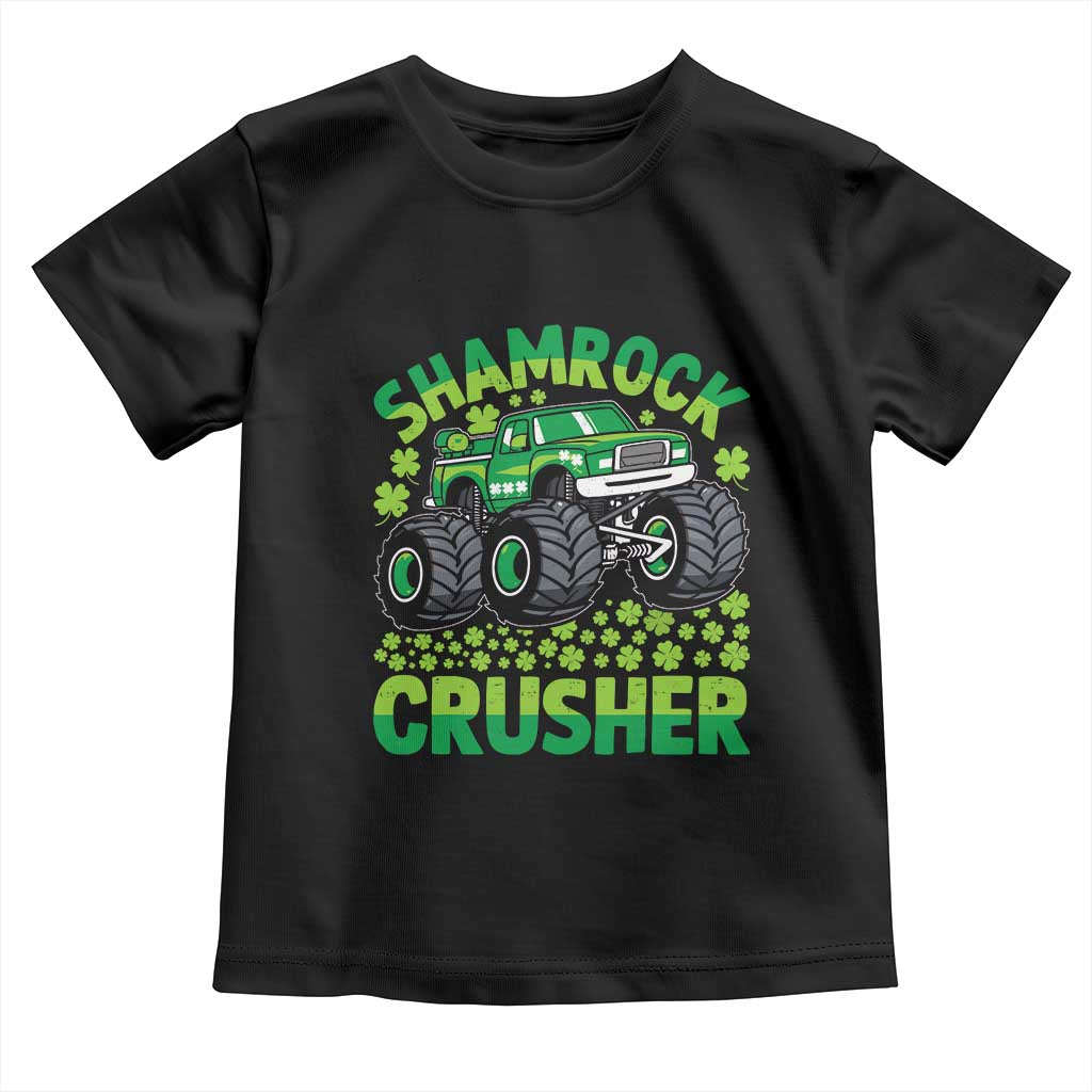 Funny Shamrock Crusher Monster Truck Toddler T Shirt Happy St Patricks Day Boys