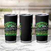 Funny Shamrock Crusher Monster Truck Tumbler Cup Happy St Patricks Day Boys