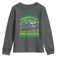 Funny Shamrock Crusher Monster Truck Youth Sweatshirt Happy St Patricks Day Boys