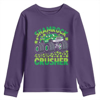 Funny Shamrock Crusher Monster Truck Youth Sweatshirt Happy St Patricks Day Boys