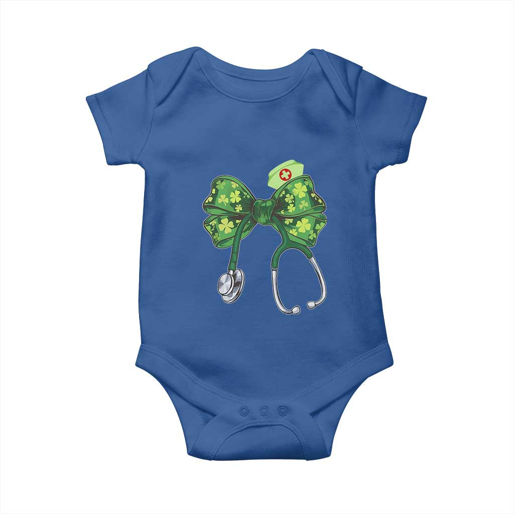 Shamrock Coquette Bow Stethoscope Baby Onesie Registered Nurse Nursing St Patricks Day