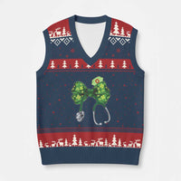 Shamrock Coquette Bow Stethoscope V-Neck Knit Sweater Vest Registered Nurse Nursing St Patricks Day - Wonder Print Shop