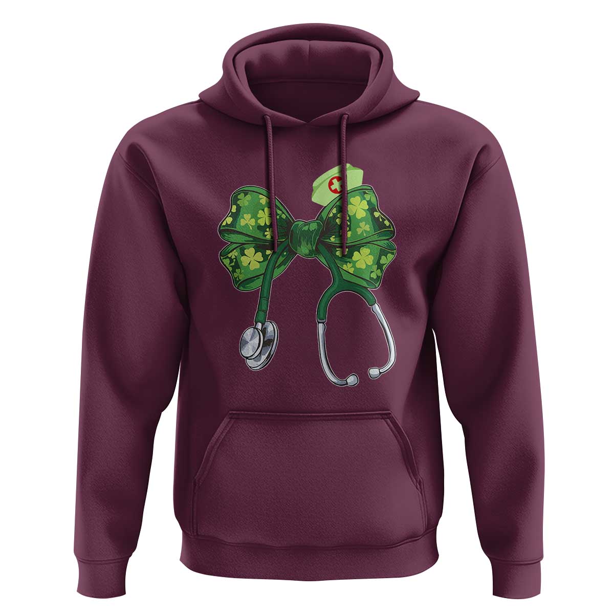 Shamrock Coquette Bow Stethoscope Hoodie Registered Nurse Nursing St Patricks Day