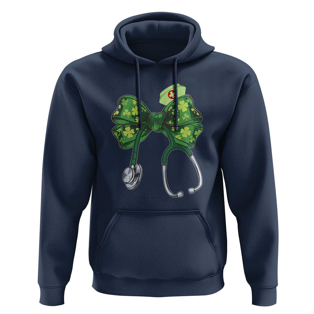 Shamrock Coquette Bow Stethoscope Hoodie Registered Nurse Nursing St Patricks Day