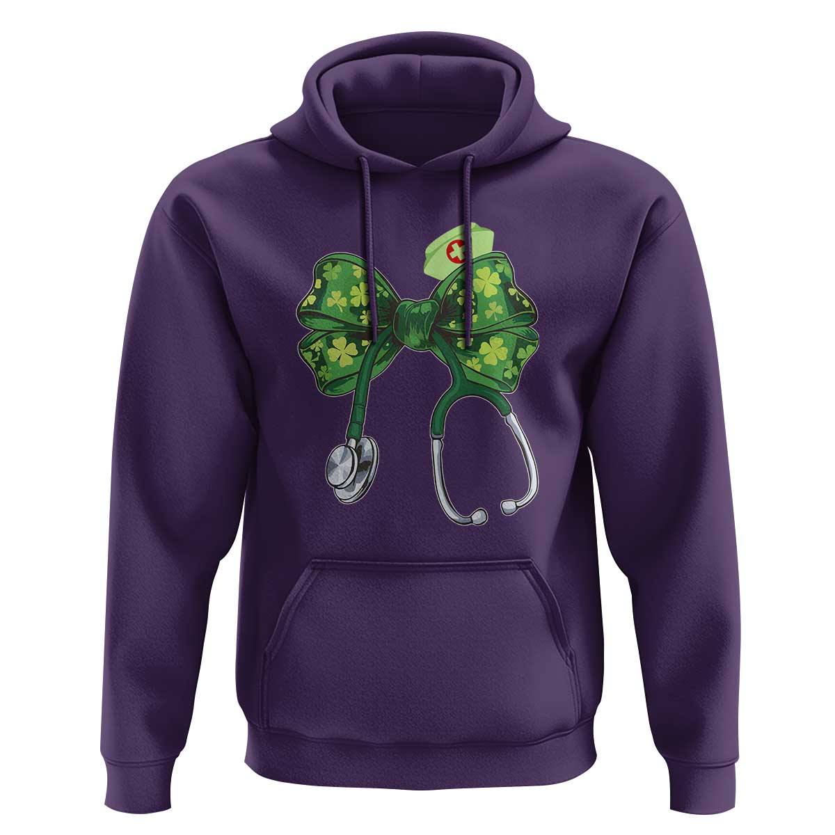 Shamrock Coquette Bow Stethoscope Hoodie Registered Nurse Nursing St Patricks Day