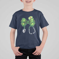 Shamrock Coquette Bow Stethoscope T Shirt For Kid Registered Nurse Nursing St Patricks Day