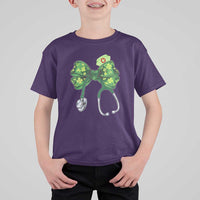 Shamrock Coquette Bow Stethoscope T Shirt For Kid Registered Nurse Nursing St Patricks Day