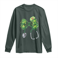 Shamrock Coquette Bow Stethoscope Long Sleeve Shirt Registered Nurse Nursing St Patricks Day