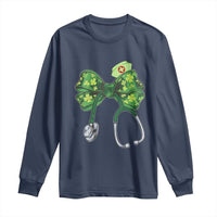 Shamrock Coquette Bow Stethoscope Long Sleeve Shirt Registered Nurse Nursing St Patricks Day