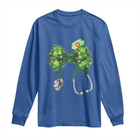 Shamrock Coquette Bow Stethoscope Long Sleeve Shirt Registered Nurse Nursing St Patricks Day