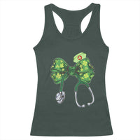 Shamrock Coquette Bow Stethoscope Racerback Tank Top Registered Nurse Nursing St Patricks Day