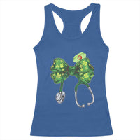 Shamrock Coquette Bow Stethoscope Racerback Tank Top Registered Nurse Nursing St Patricks Day