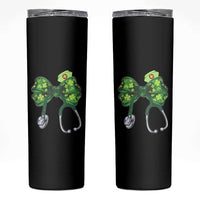 Shamrock Coquette Bow Stethoscope Skinny Tumbler Registered Nurse Nursing St Patricks Day