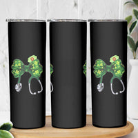 Shamrock Coquette Bow Stethoscope Skinny Tumbler Registered Nurse Nursing St Patricks Day