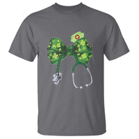 Shamrock Coquette Bow Stethoscope T Shirt Registered Nurse Nursing St Patricks Day