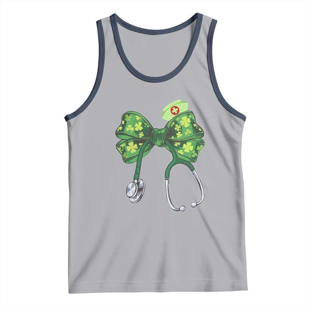 Shamrock Coquette Bow Stethoscope Tank Top Registered Nurse Nursing St Patricks Day