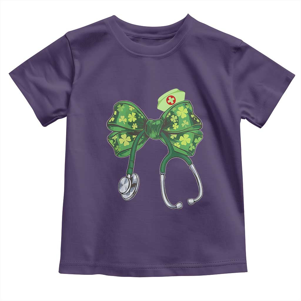 Shamrock Coquette Bow Stethoscope Toddler T Shirt Registered Nurse Nursing St Patricks Day