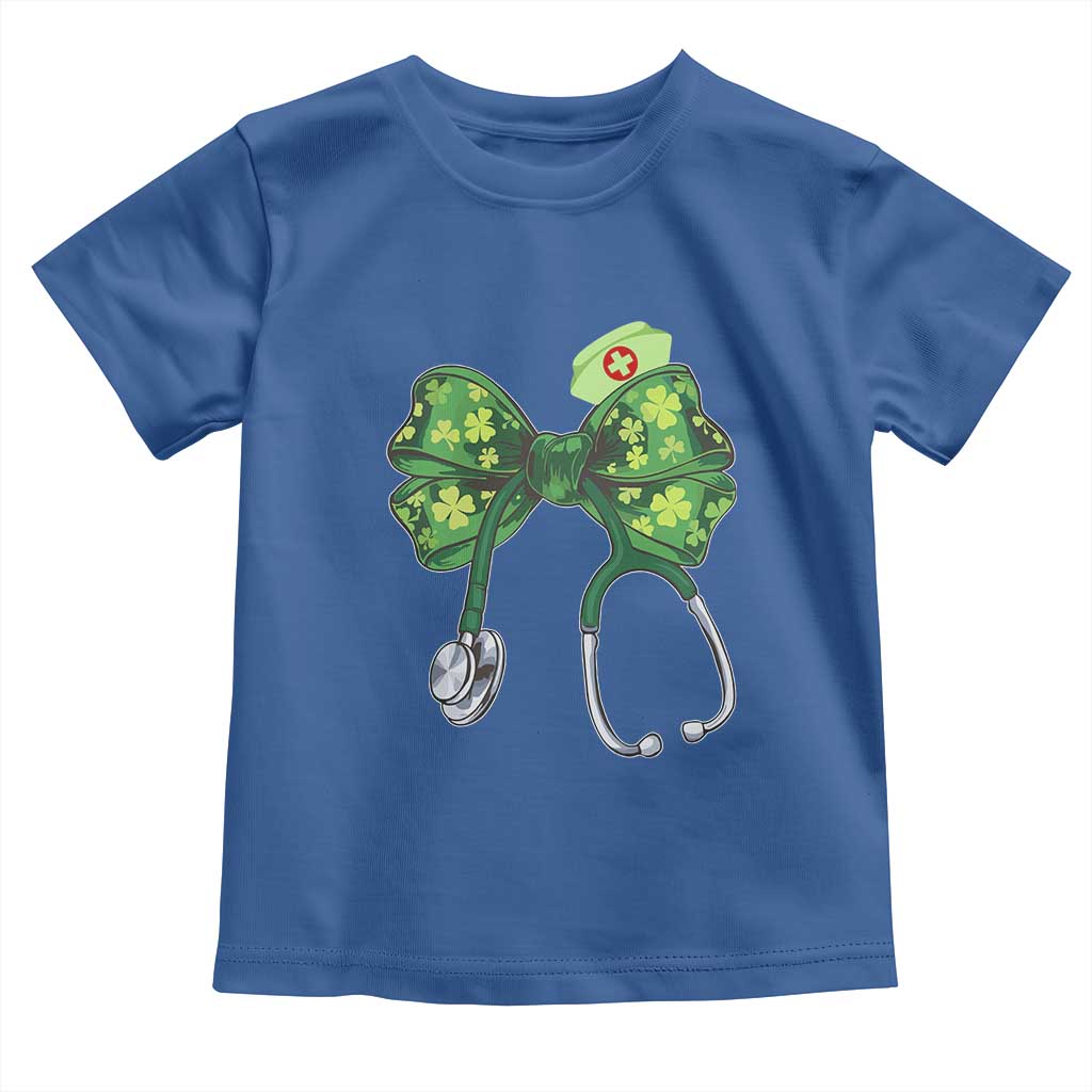Shamrock Coquette Bow Stethoscope Toddler T Shirt Registered Nurse Nursing St Patricks Day