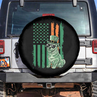 Funny St Patrick's Day Pug Leprechaun Spare Tire Cover Dog Lover Puppy Green American Flag