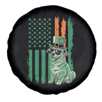 Funny St Patrick's Day Pug Leprechaun Spare Tire Cover Dog Lover Puppy Green American Flag